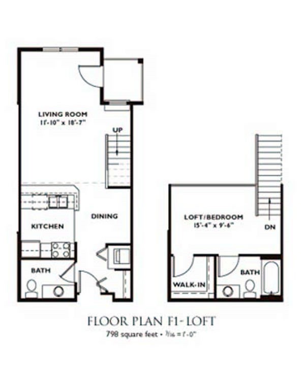 One Bedroom Floor Plans With Garage - Modern Garage Apartment Plan - 2