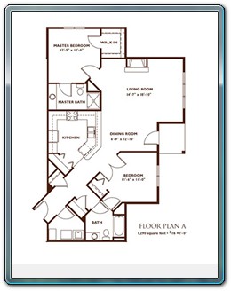 2 Bedroom Floor Plan - Plan A