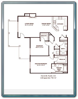 2 Bedroom Floor Plan - Plan D3